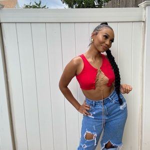 Red chain crop top❤️‍🔥